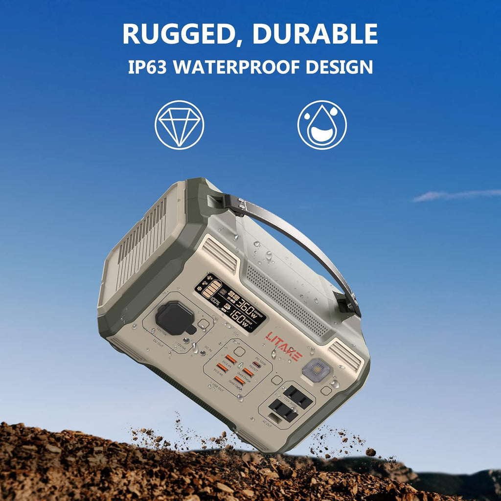 300W Portable Power Station with 2 AC Outlets Y23860