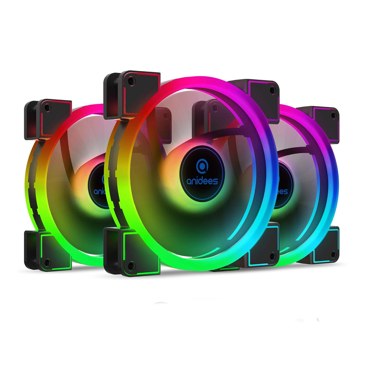 140mm 3pcs RGB PWM Dual Light Loop PC Case Fan O32615