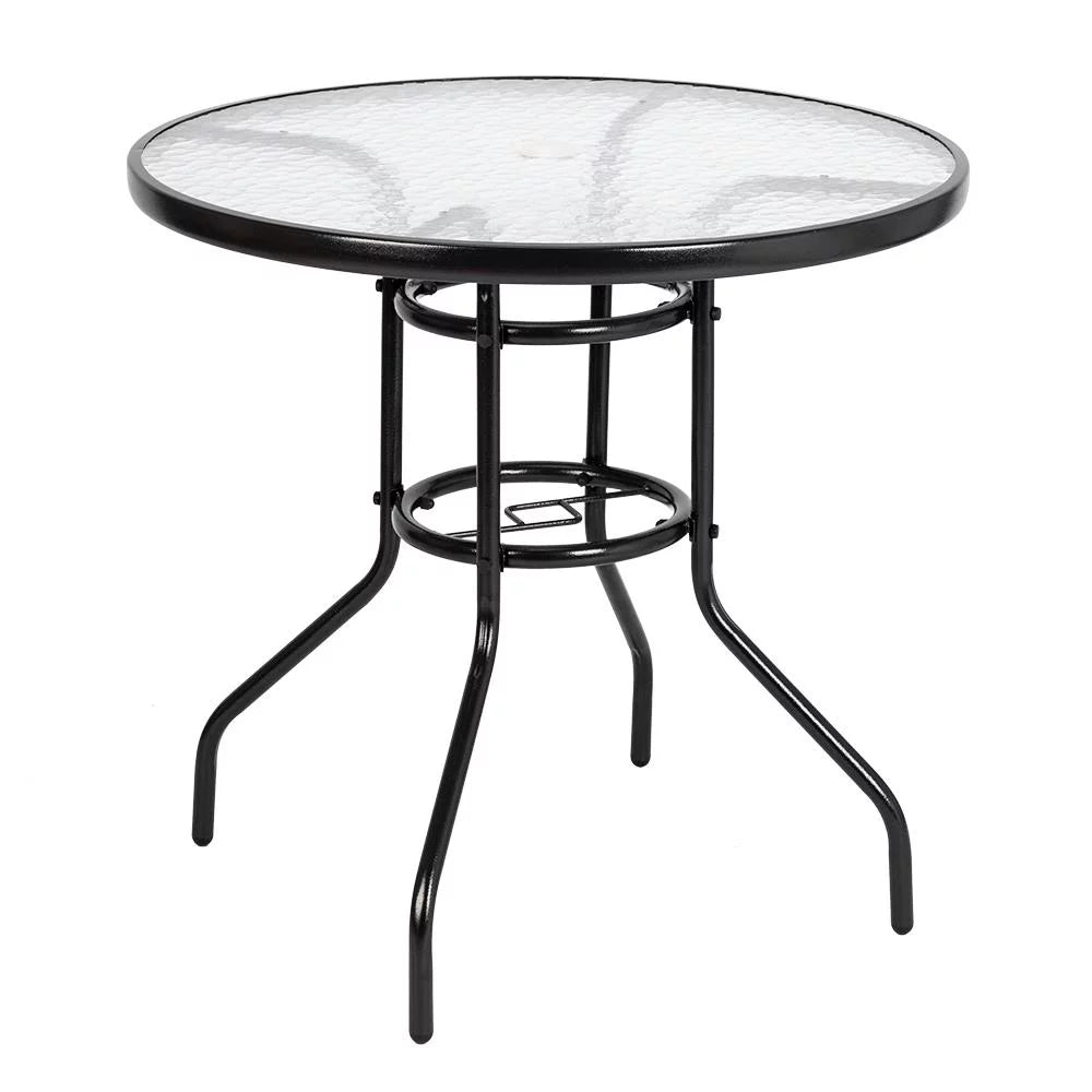 Round Glass Outdoor Dining Table X1794