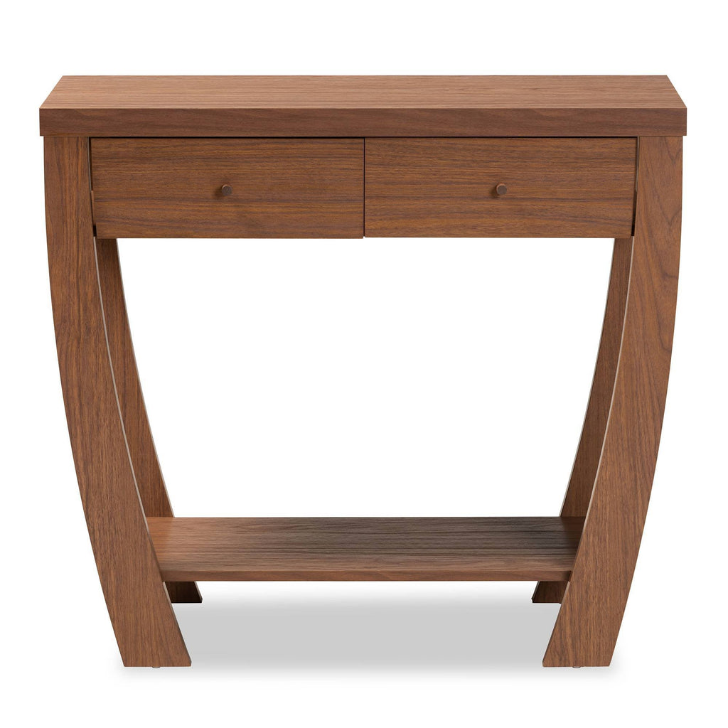 Walnut Brown 2-Drawer Console Table W26300