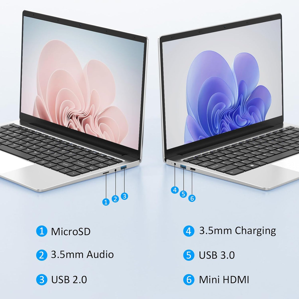 14.1" FHD IPS LCD Windows Laptop Computer, 8GB DDR4 RAM, 512GB M.2 SATA SSD, Intel Celeron J4105 Processor H16213