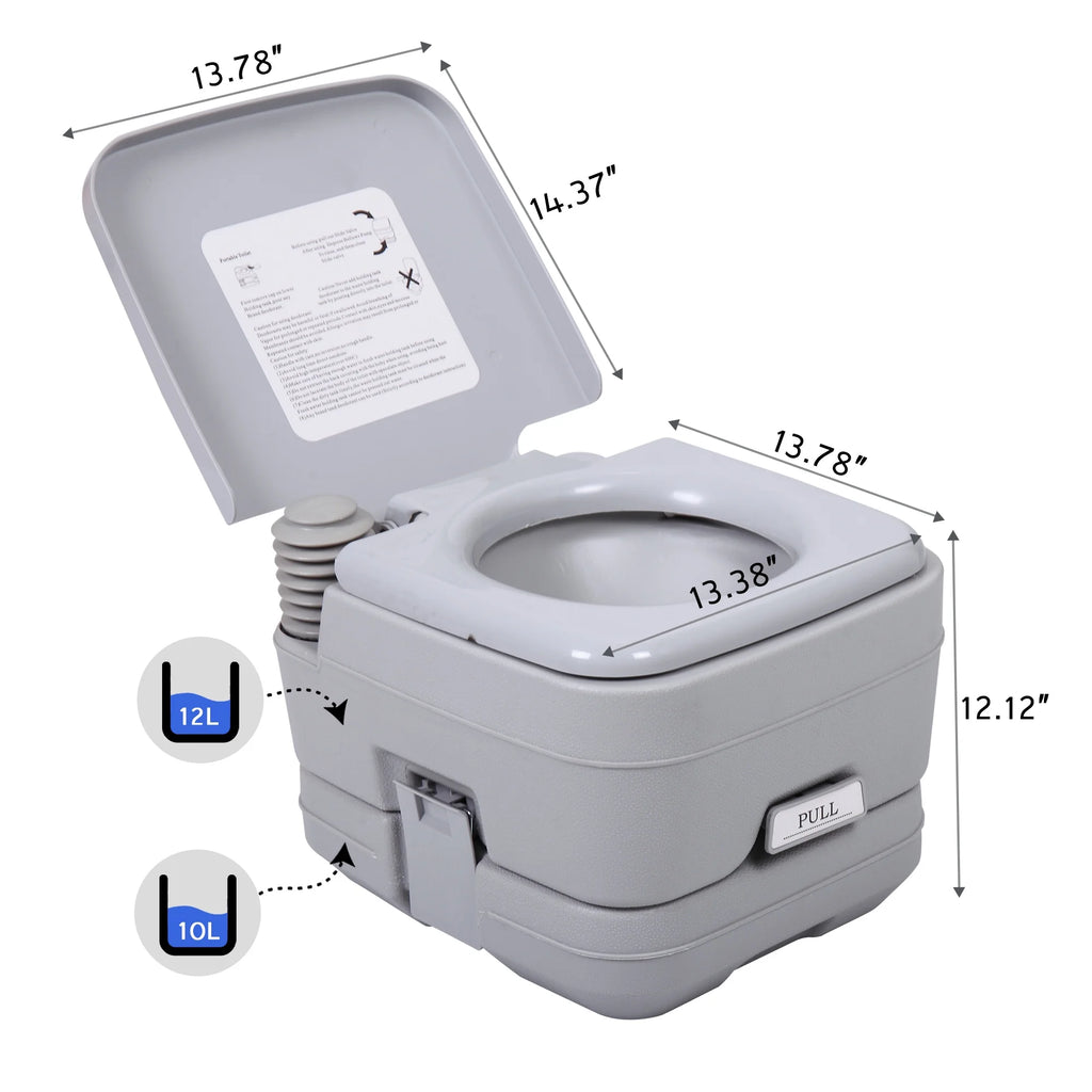 Lightweight 2.6 Gallon Flushable Camping Toilet S692333