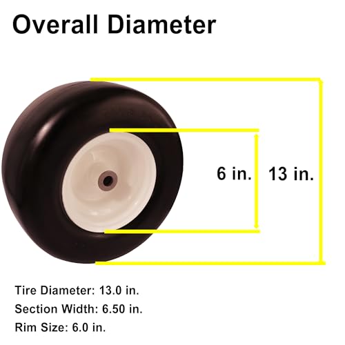 15x6.00-6 Flat Free Tire and Wheel Assembly I7582