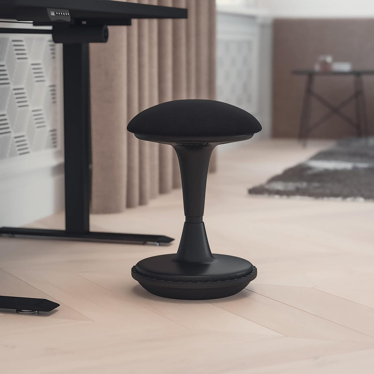 Black Push Button Height Adjustable Collaborative Stool W2574