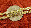 10K Solid Yellow Gold Rope Chain Necklace 16'' - 30" M370479