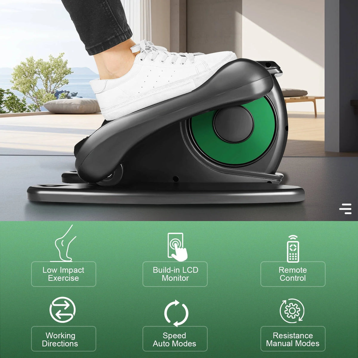Under Desk Elliptical Pedal Exerciser with Remote & Data Monitor L91560