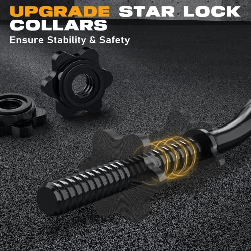 47" EZ Curl Bar Weight Lifting Bar with Star Collars F596238