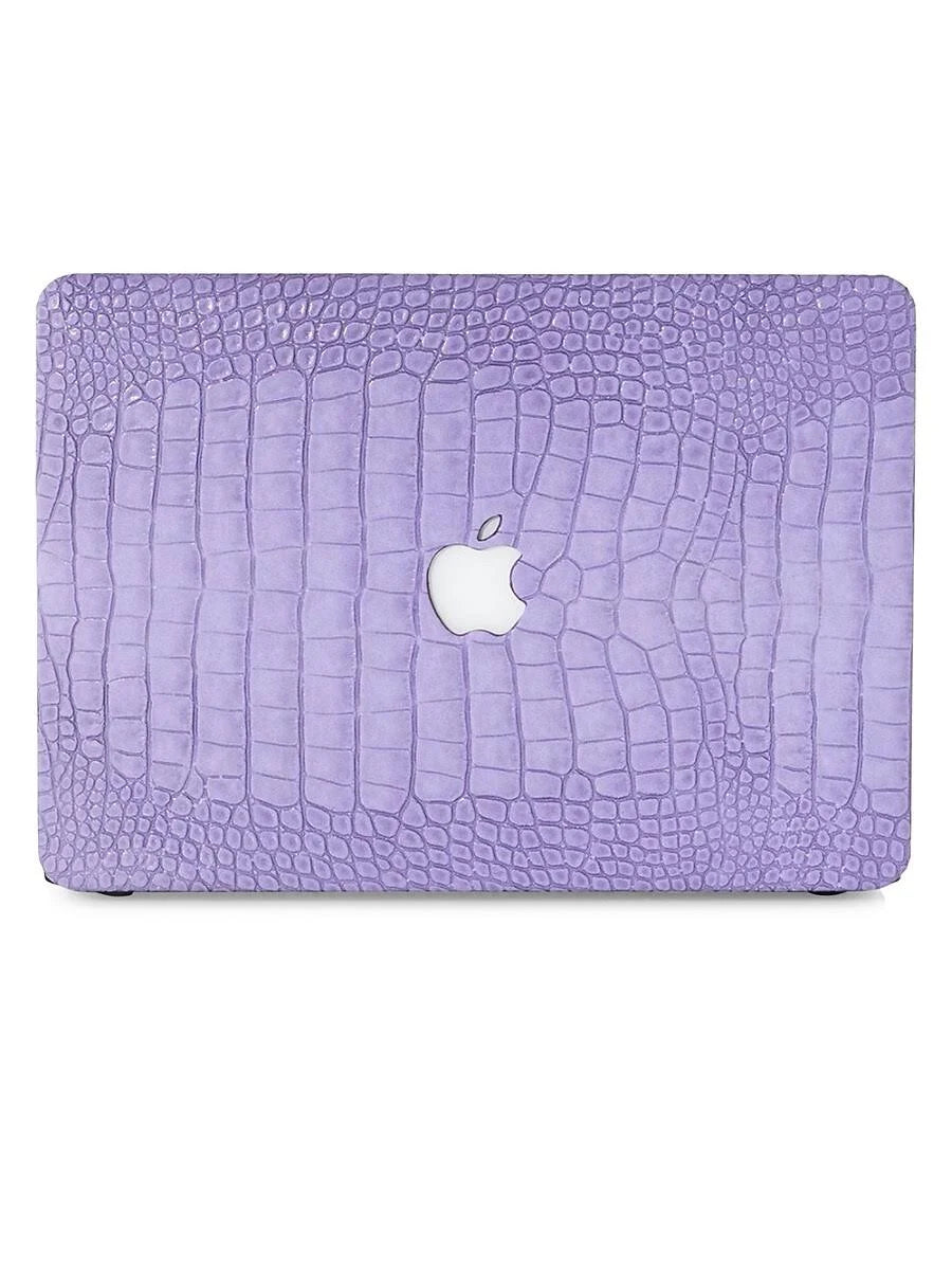 Lavender Faux Crocodile MacBook Case Q98489