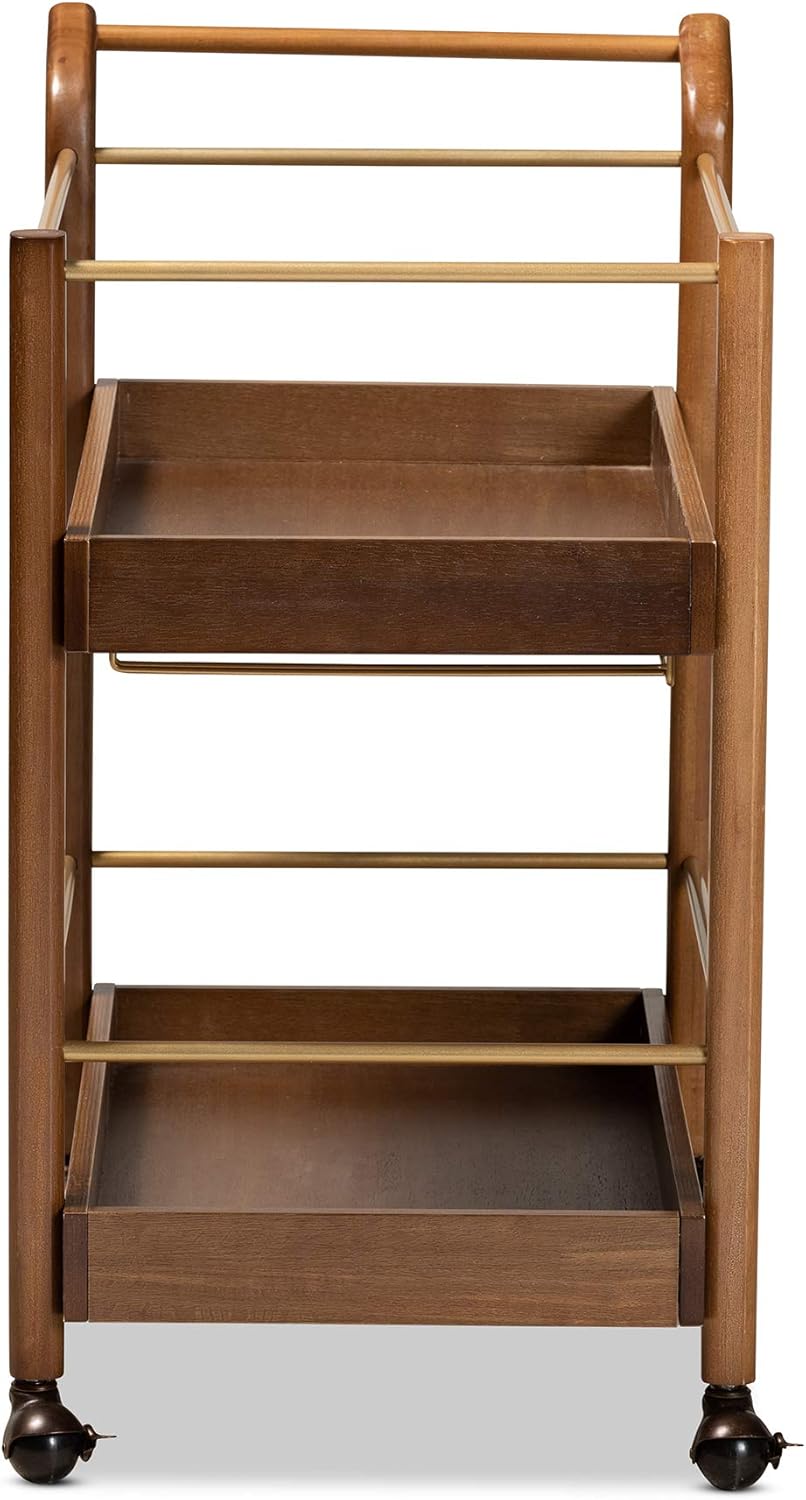 Walnut Brown Dark Bronze Trolleys and Carts H58597