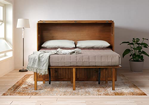 Queen Blonde Oak Murphy Cabinet Chest Bed H811990
