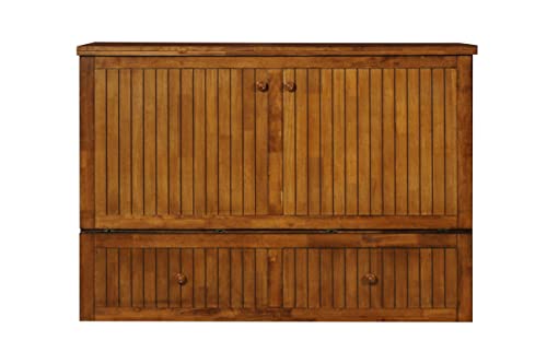 Queen Blonde Oak Murphy Cabinet Chest Bed H811990
