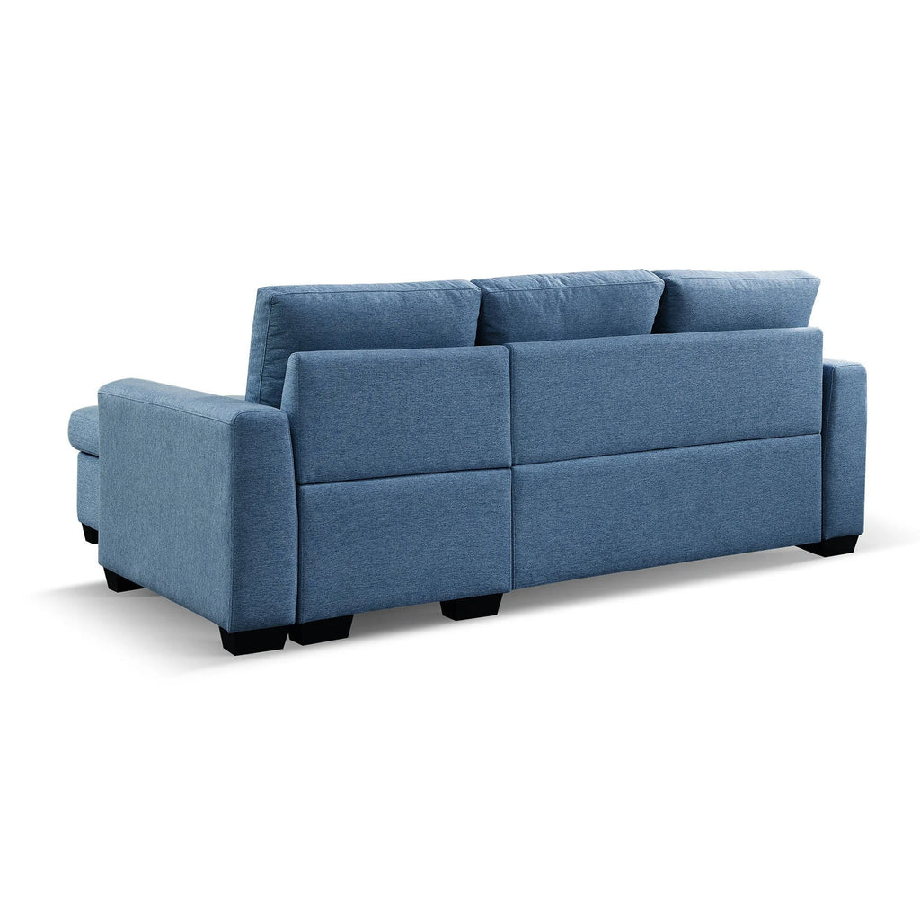 Blue L-Shape Pull-Out Sleeper Sectional Sofa G276