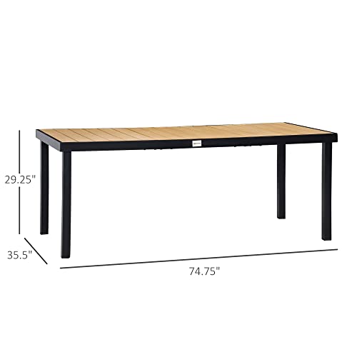 75" x 35" Aluminum Outdoor Dining Table for 8 F644392