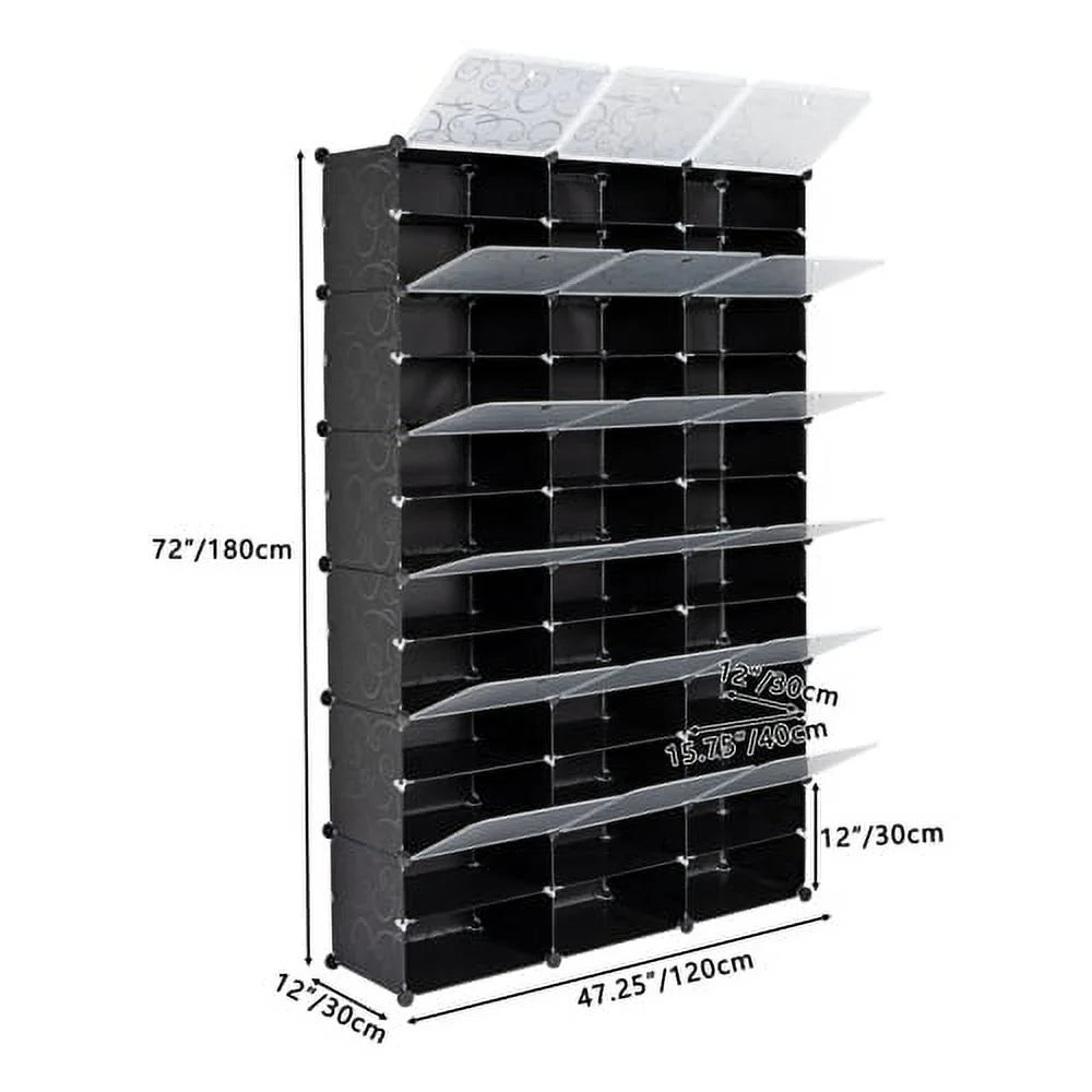 Black 8-Tier Shoe Storage Cabinet Organizer Z778159
