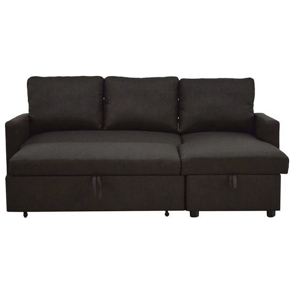 Charcoal Linen Sleeper Sectional Sofa X9383