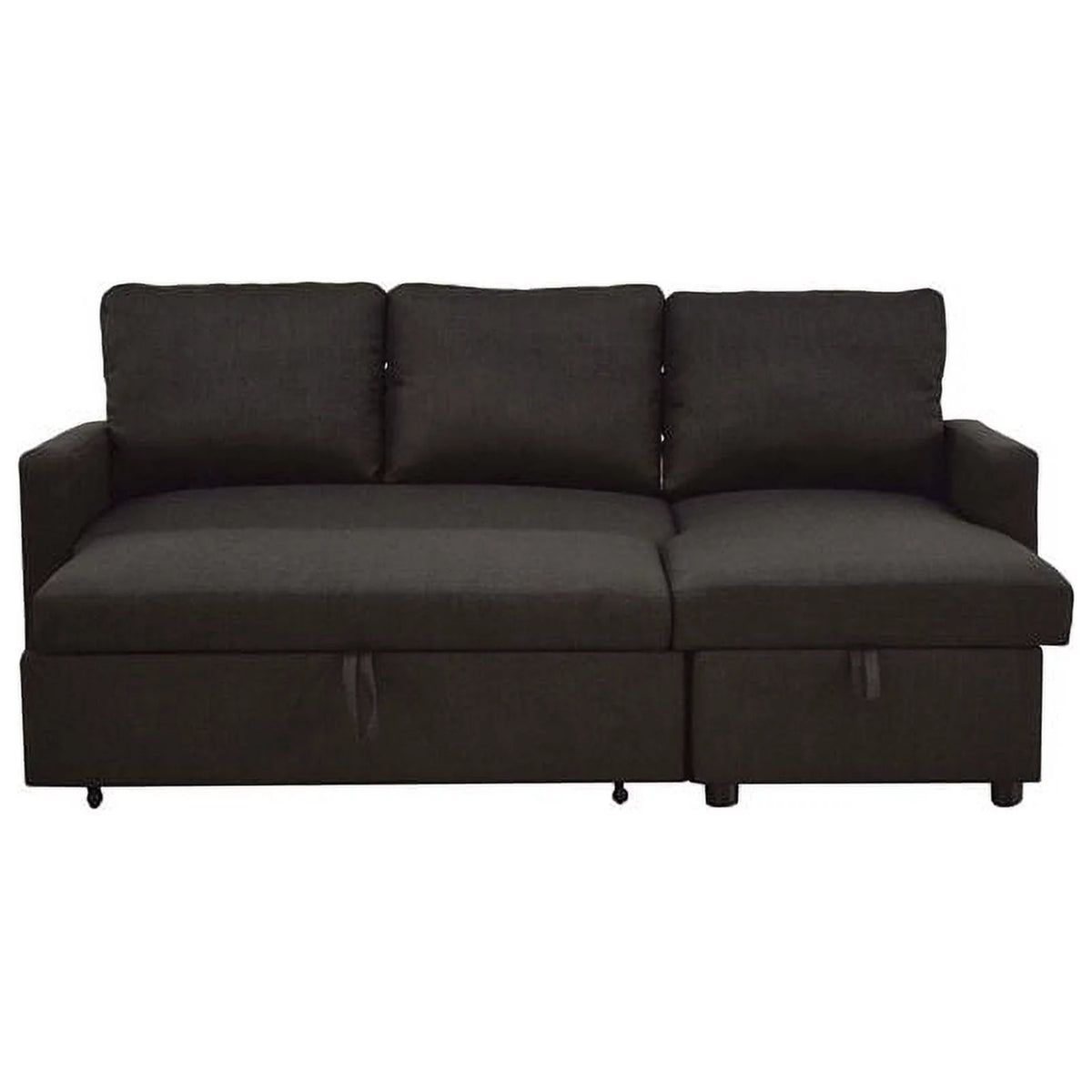 Charcoal Linen Sleeper Sectional Sofa X9383