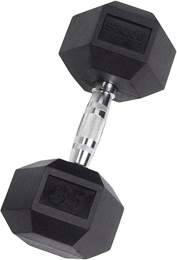 Rubber Coated Hex Dumbbells 35 lb U88174