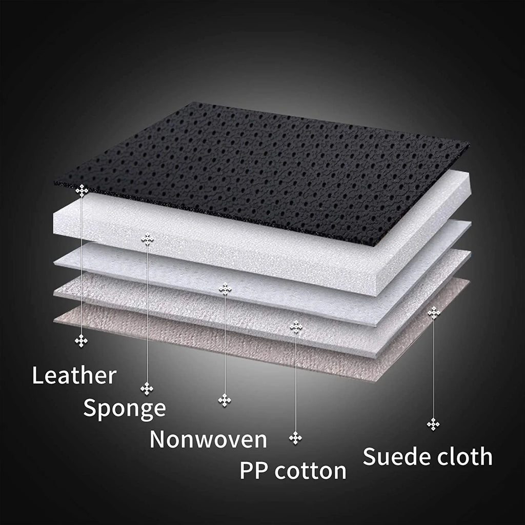 Black Waterproof Leather 6 Pieces Auto Seat Protectors X48500