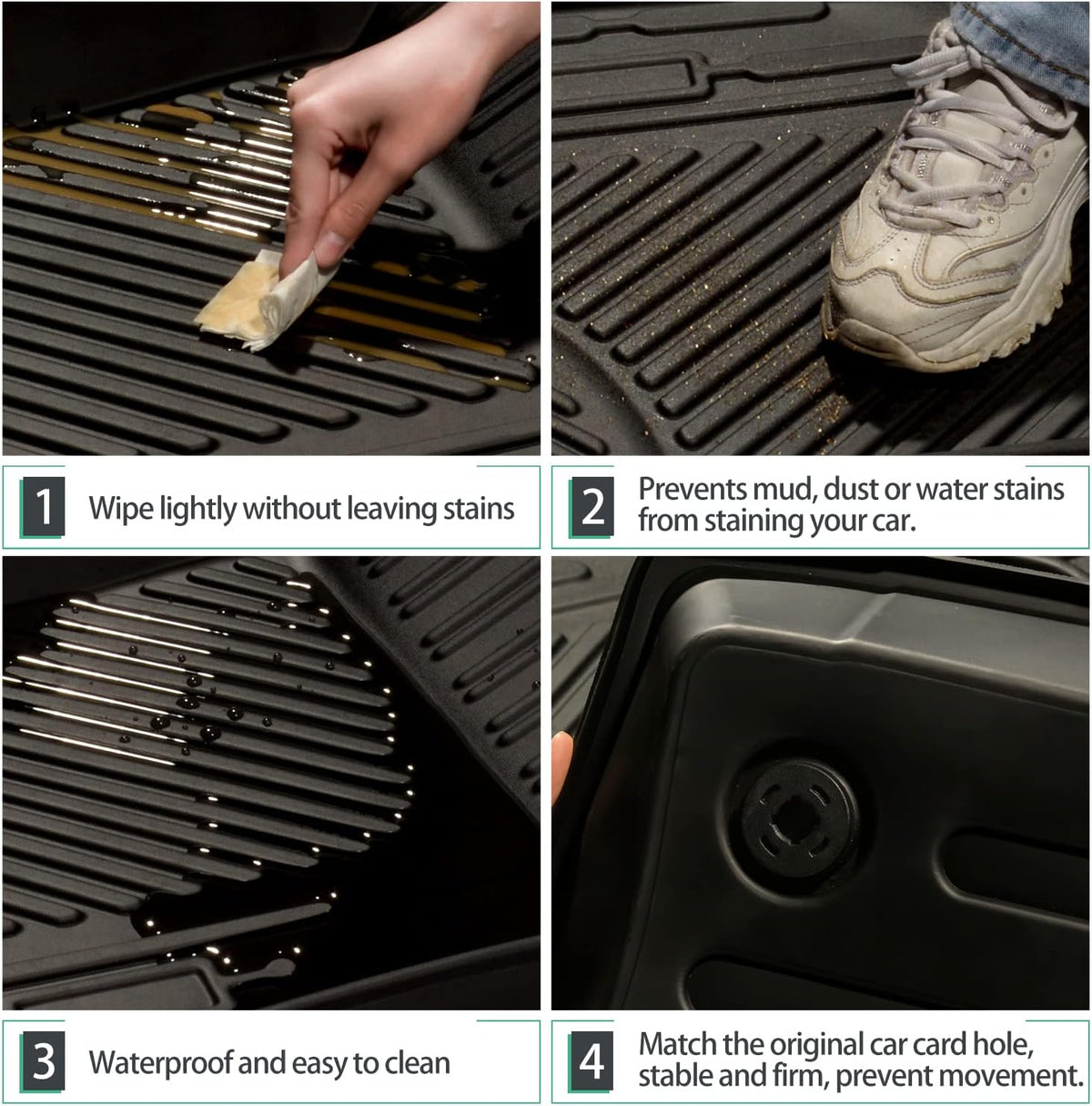 All Weather Floor Liners Interior Carpet Floor Protection Mats Cargo Liner H770