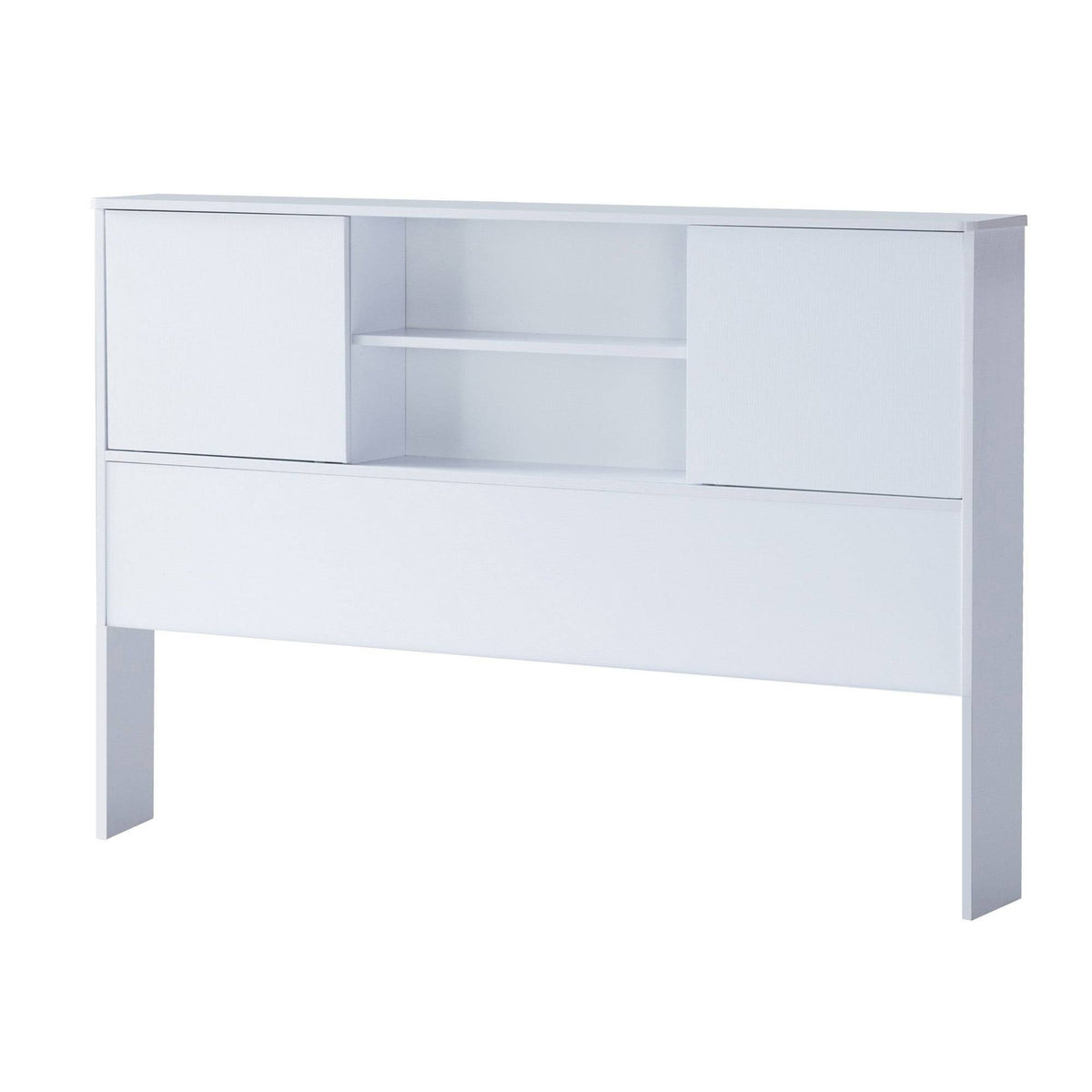White Twin Bookcase Headboard with 2 Open Cubbies G531103