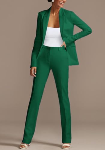 Women's 2 Piece Pant Suit Blazer and Slim Fit Pants Set Q55851