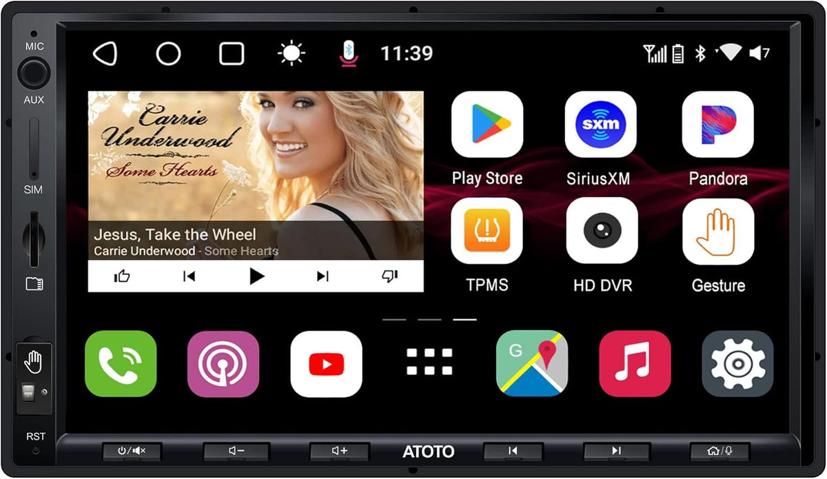 10 inch Double-DIN Android Car Stereo with Wireless CarPlay Q130394