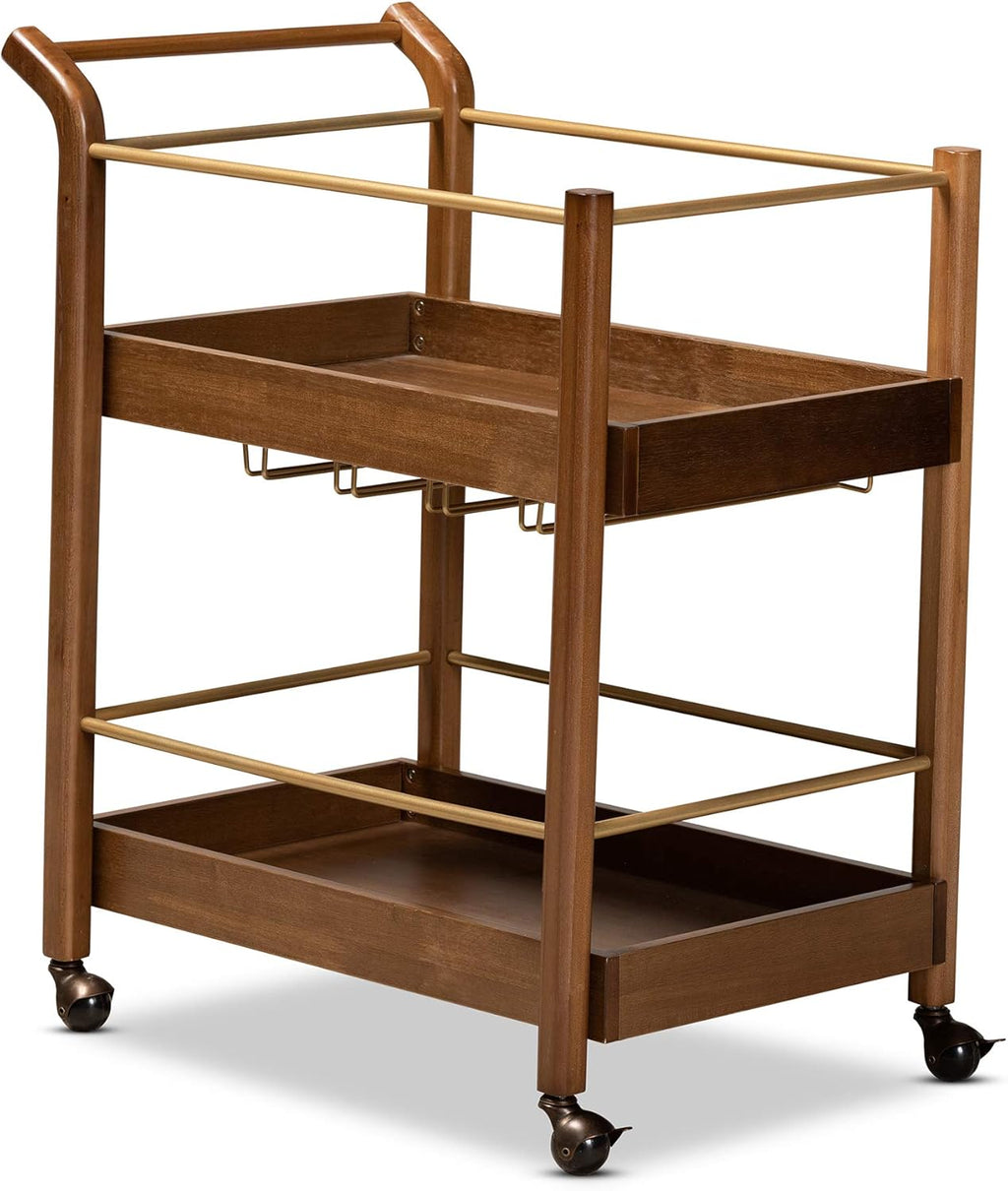 Walnut Brown Dark Bronze Trolleys and Carts H58597
