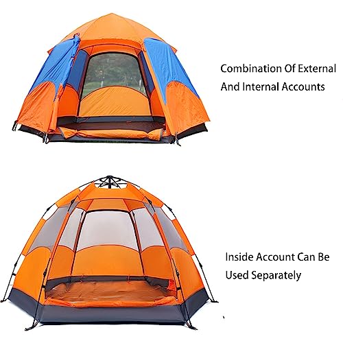 3-5 Person Instant Pop Up Camping Tent with Rain Fly Blue U181095