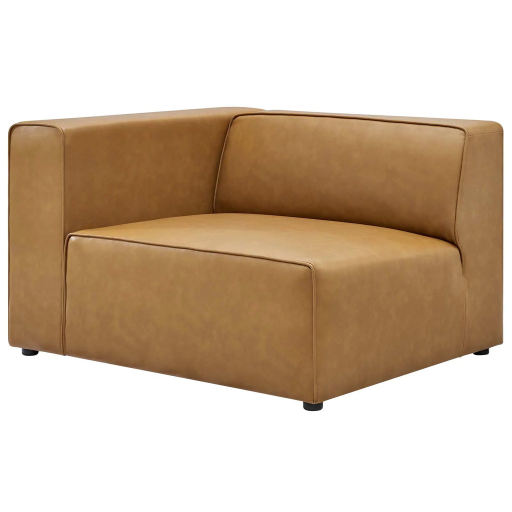 Tan Vegan Leather 7-Piece Sectional Sofa H571