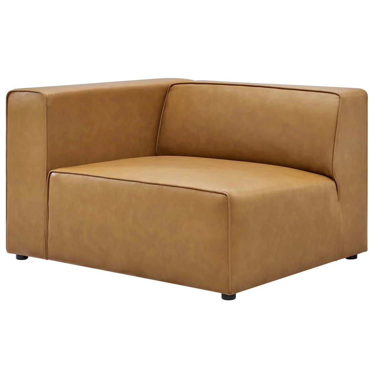 Tan Vegan Leather 7-Piece Sectional Sofa H571