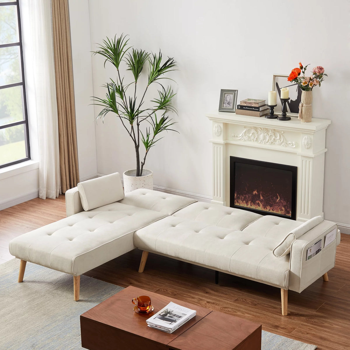 Left Facing L-shaped Convertible Sectional Sofa X901
