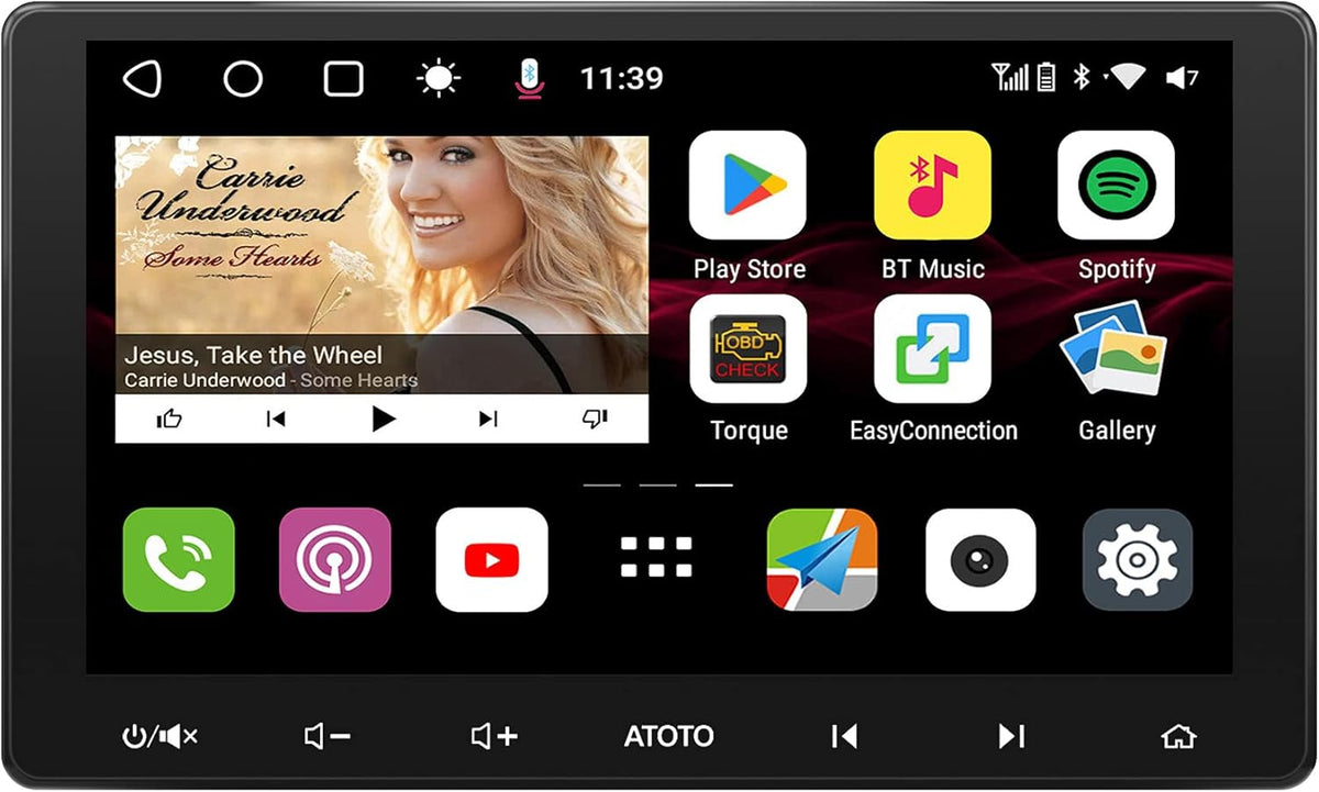 10 inch Double-DIN Android Car Stereo with Wireless CarPlay Q130394