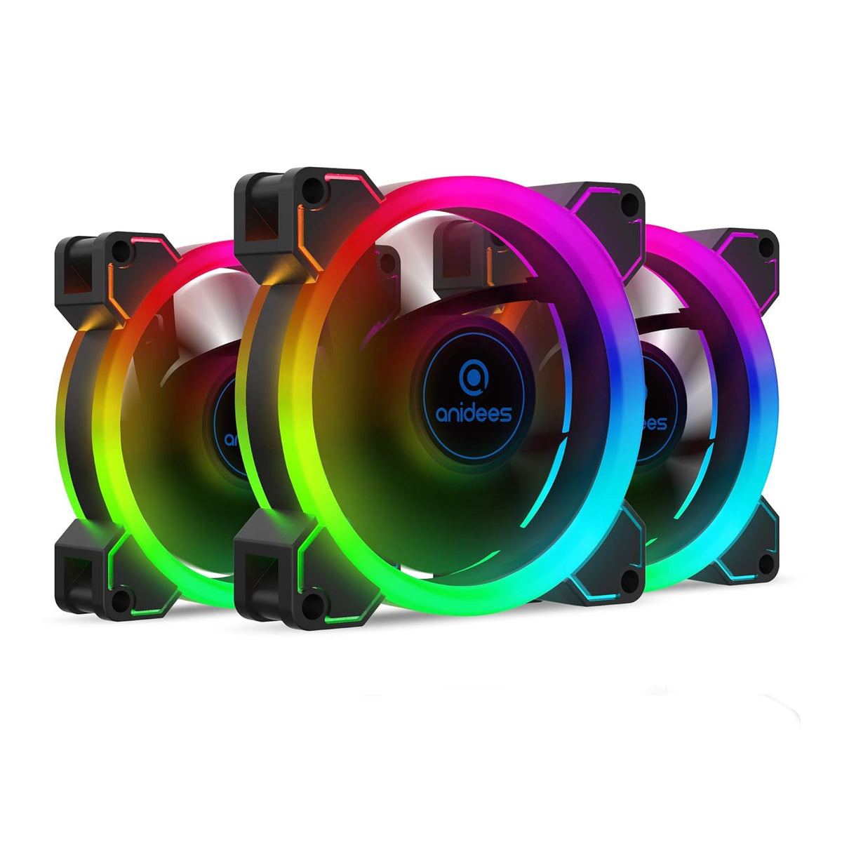 140mm 3pcs RGB PWM Dual Light Loop PC Case Fan O32615