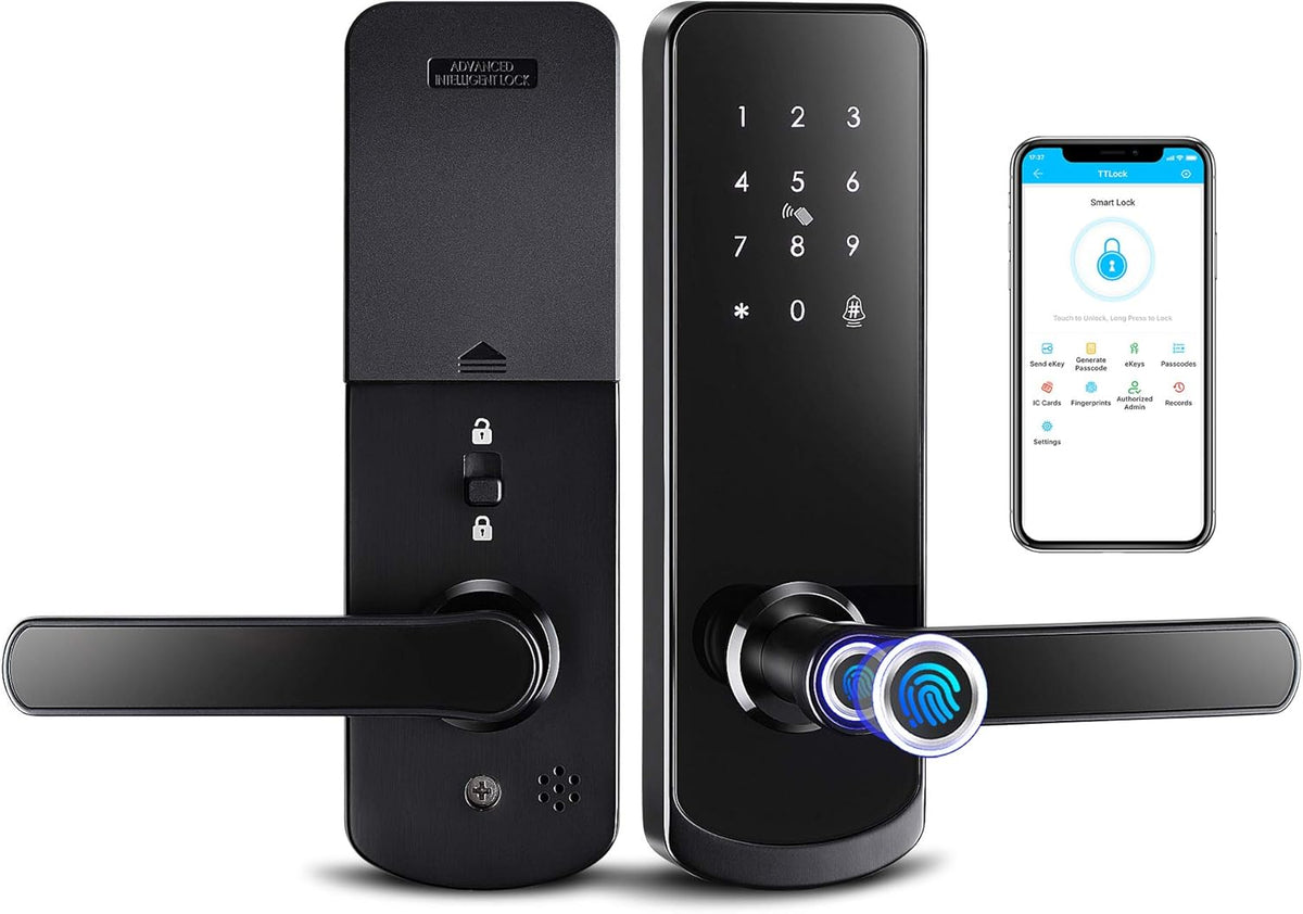 Smart Lock Front Door with Handle Keypad Fingerprint S3606