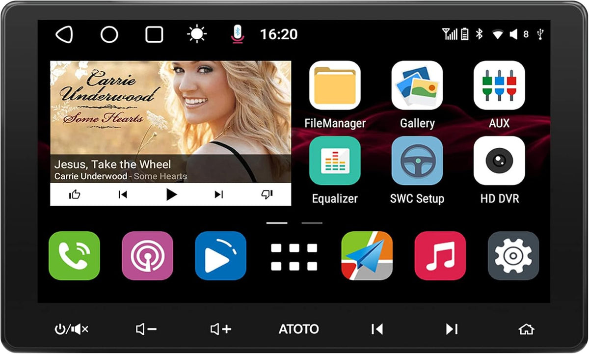 10 inch Double-DIN Android Car Stereo with Wireless CarPlay Q130394