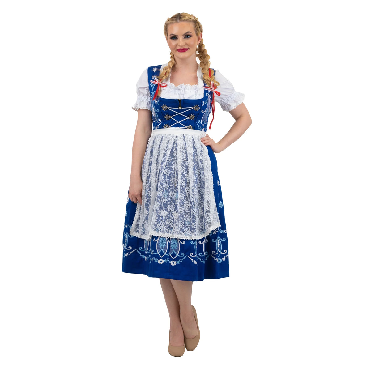 Blue Cotton 3 Piece Dirndl Dress A101406