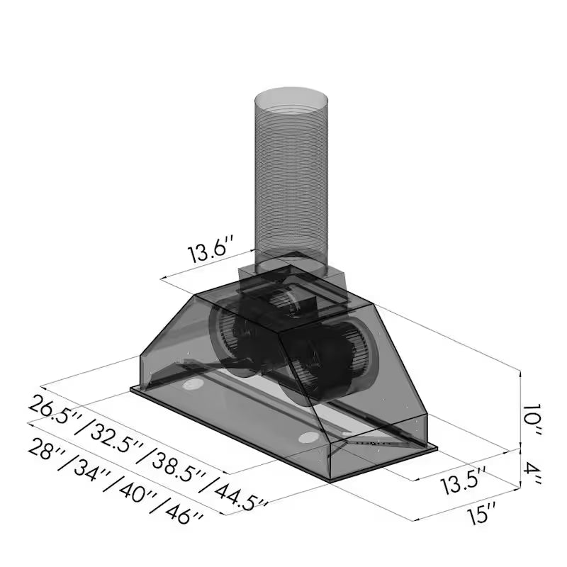28 in. 400 CFM Stainless Steel Range Hood Insert O78873
