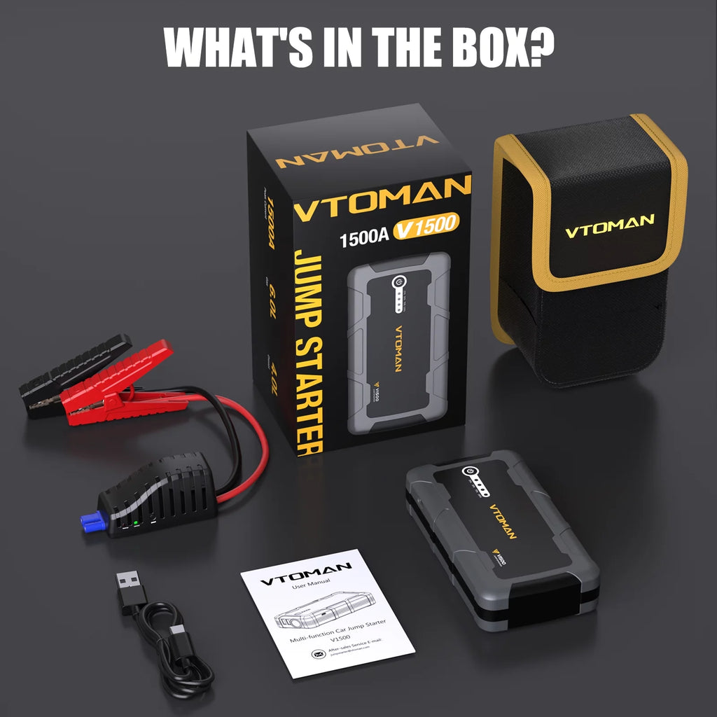 1500A Portable 12V Car Jump Starter Power Bank J604