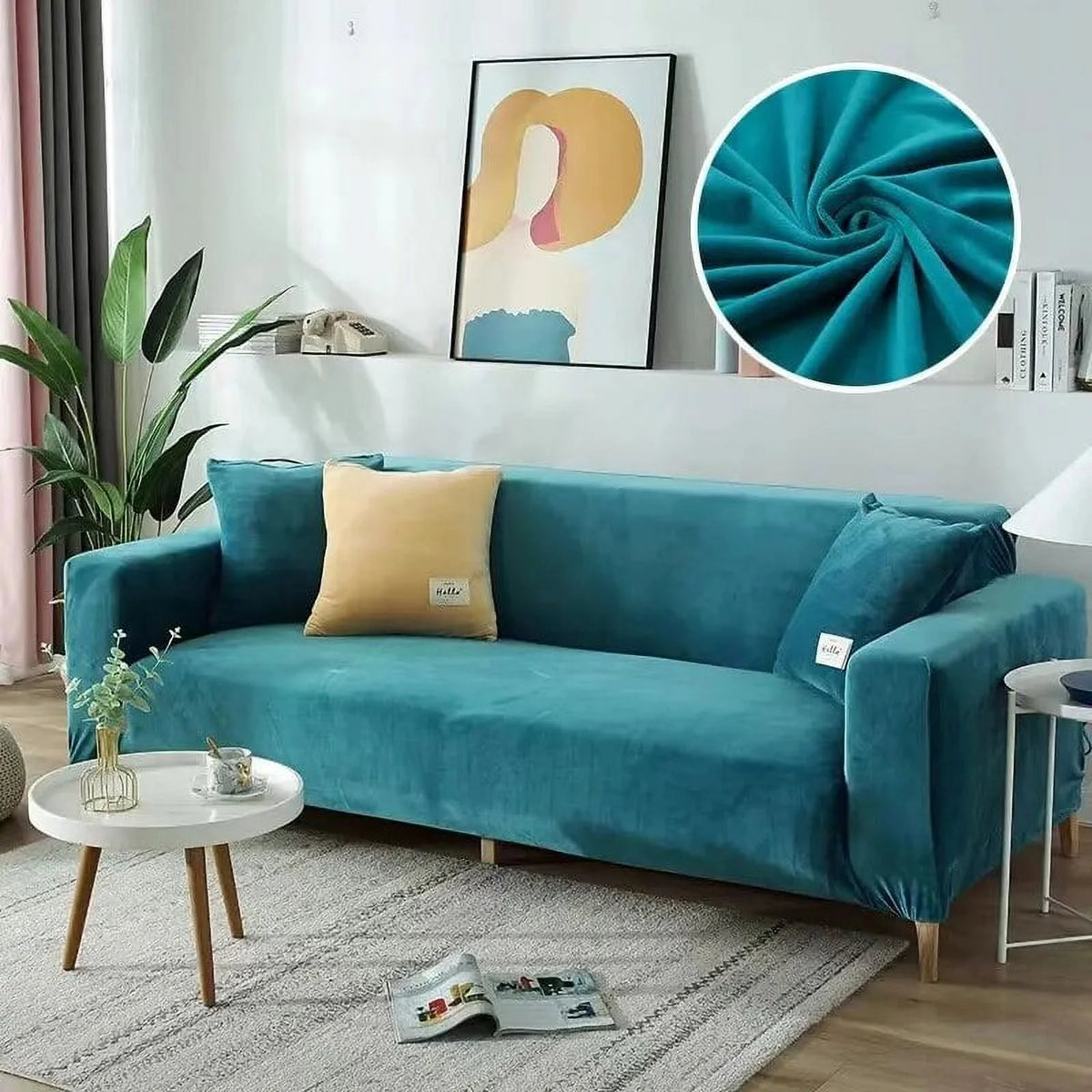 Velvet Plush Sofa Cover for 1/2/3/4 Seater L Shaped Corner Couch Cover J815765