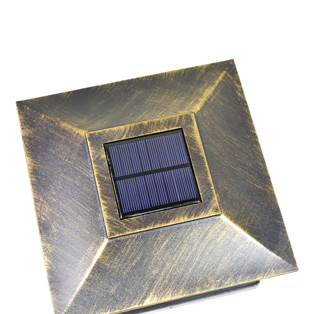 8 Pack Bronze Solar Post Light Frosted Lens SMD LED Square C19241