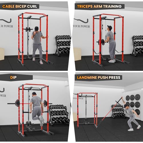 Multi-Functional Power Rack with Cable Pulley System Z496