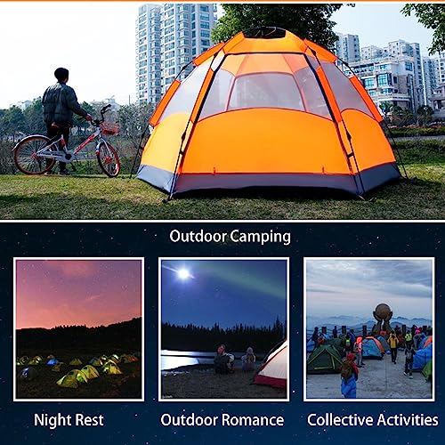 3-5 Person Instant Pop Up Camping Tent with Rain Fly Blue U181095