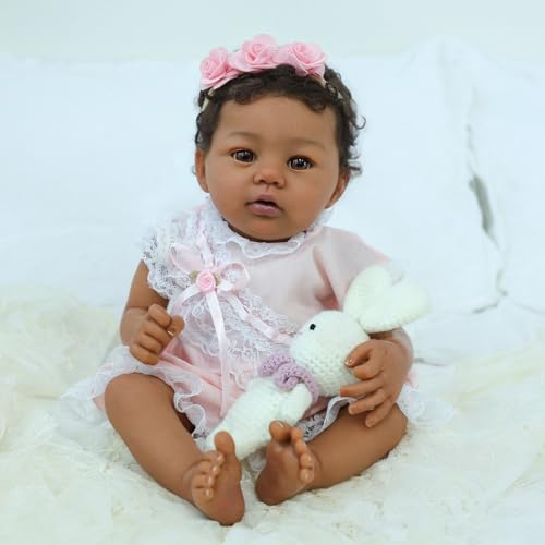 18-Inch Realistic Lifelike African American Handmade Doll A5949