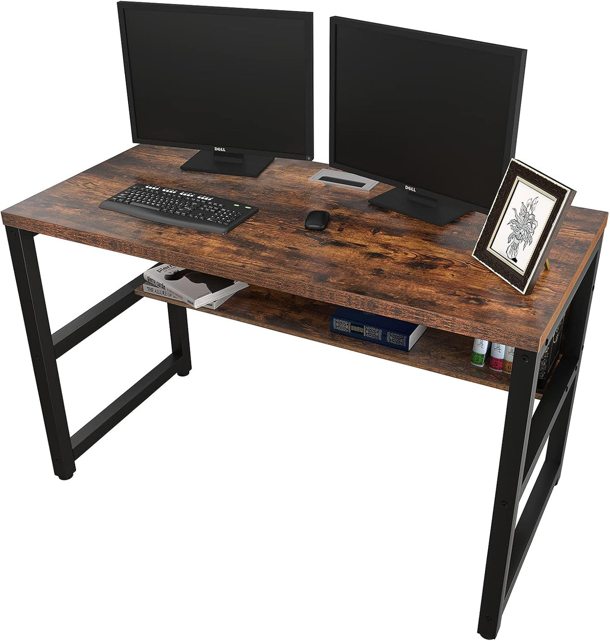 Computer Desk with Bookshelf 47 Pink T22966