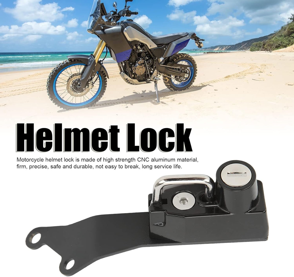 Black Motorcycle Helmet Lock with 2 Keys H5286