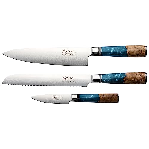 9 Piece Knife Block Set with Damascus Steel Blades K18765