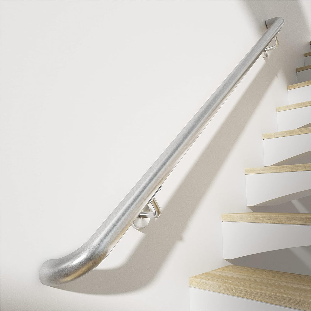 Brushed Stainless Steel Wall Mounted Stair Handrail Y3376