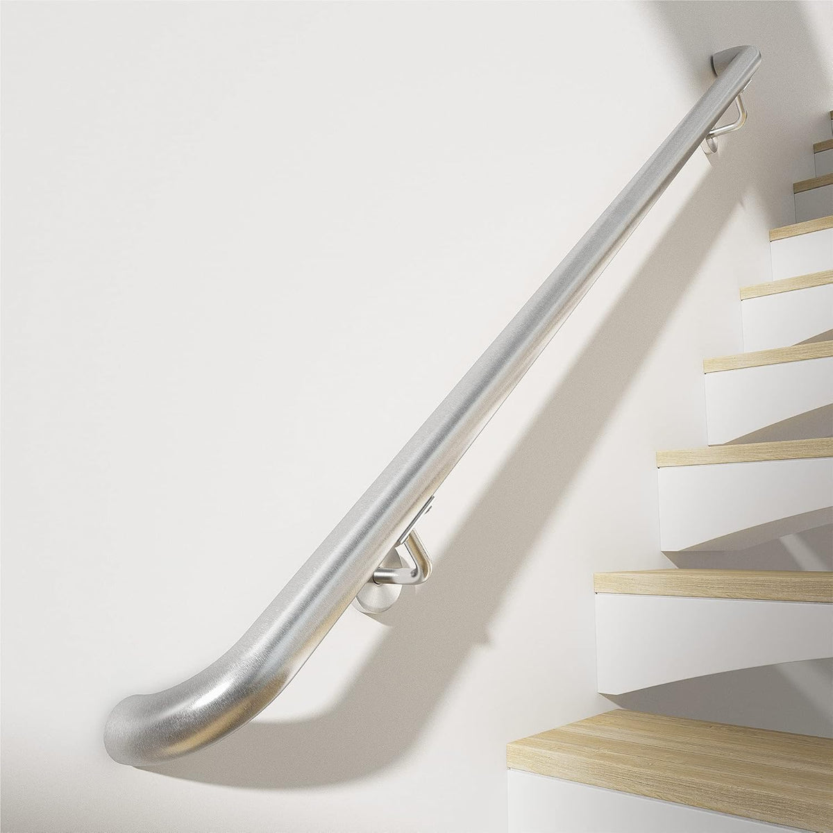 Brushed Stainless Steel Wall Mounted Stair Handrail Y3376