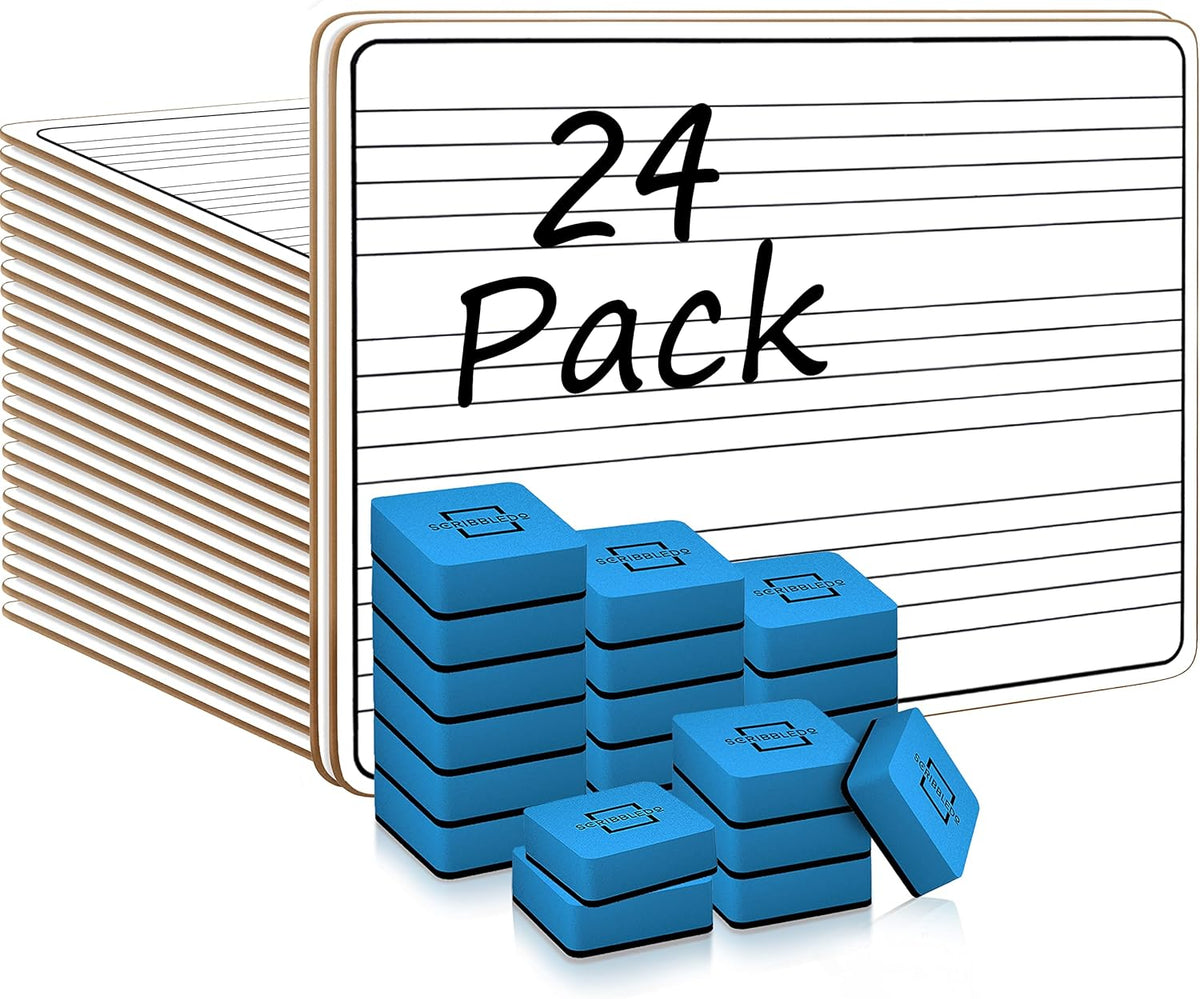 24 Pack Dry Erase Music Staff White Boards 9X12 Inch Double Sided Whiteboard M318