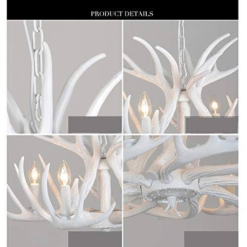 White Resin Deer Antler Chandelier U689